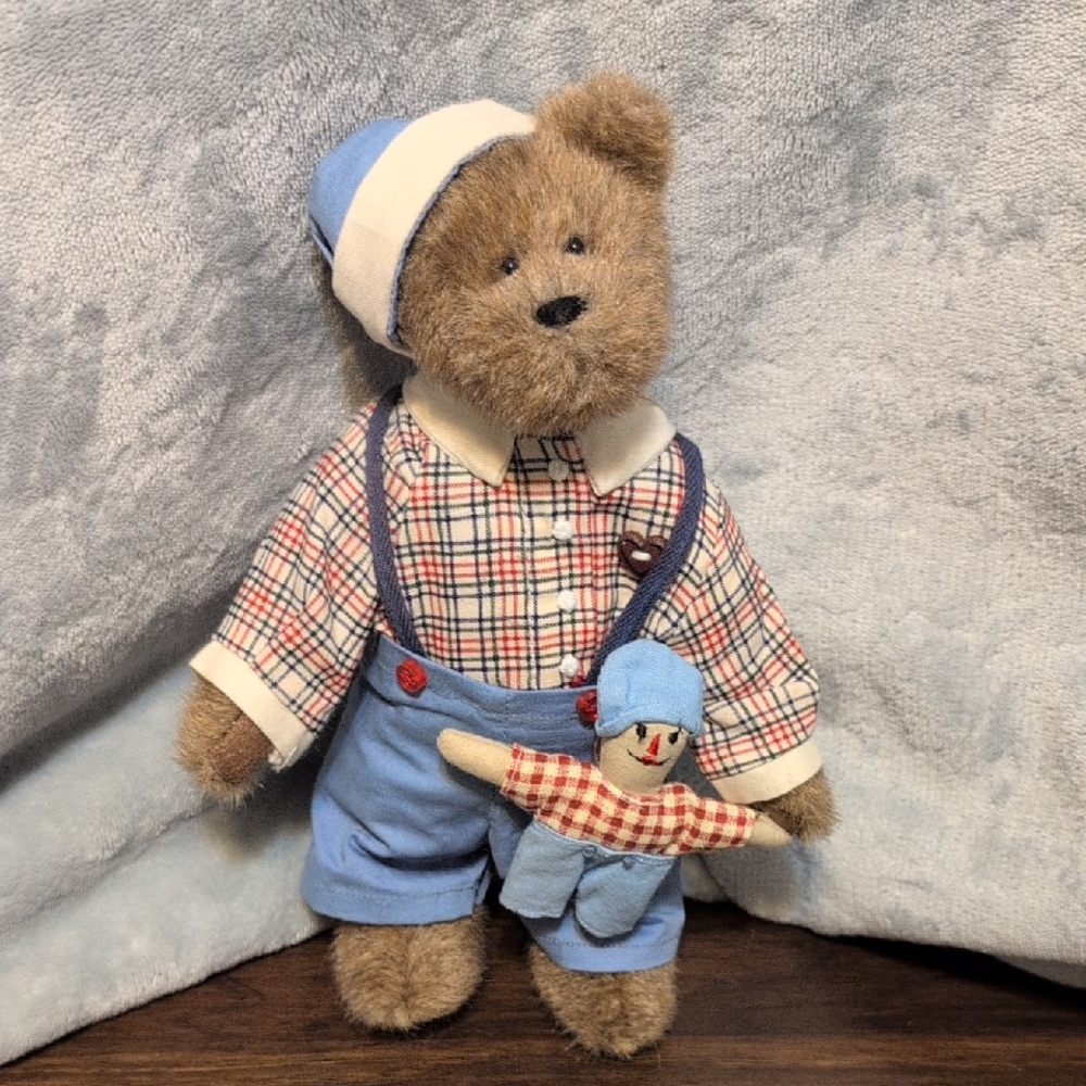 Boyds Bears "Luke P.Jodibear" Blue and Brown Teddy with Doll